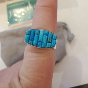 Jay King Mine Finds Turquoise & Sterling Silver Ring, Size 10 – Original Box/Bag